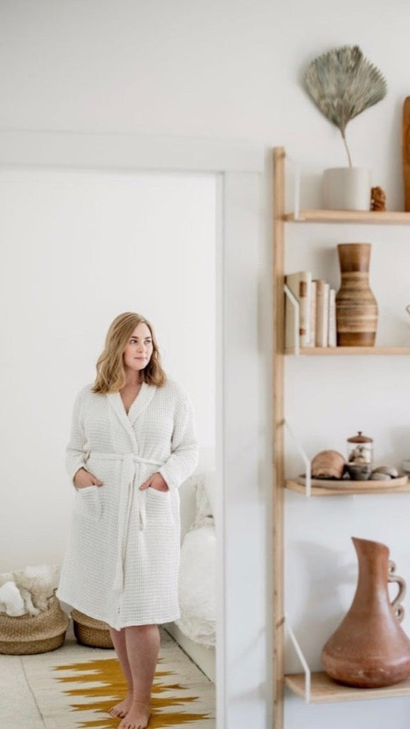 One Wednesday Waffle Knit Bath Robe, Rebecca Bree, High-end Contemporary  Boutique, Vancouver, Designer Brands