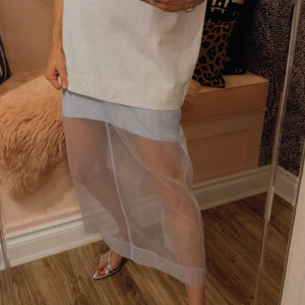 Simkhai 'Dana' Organza Midi Skirt | Rebecca Bree | High-end